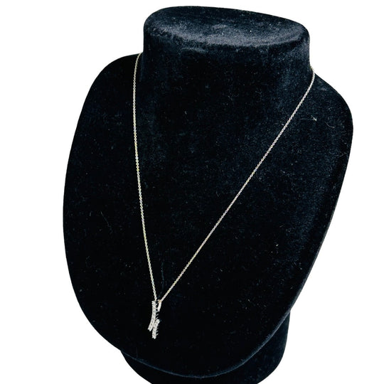 STAR JEWELRY Necklace K18 white gold white Necklace FD0.23 750 Women Used Authentic