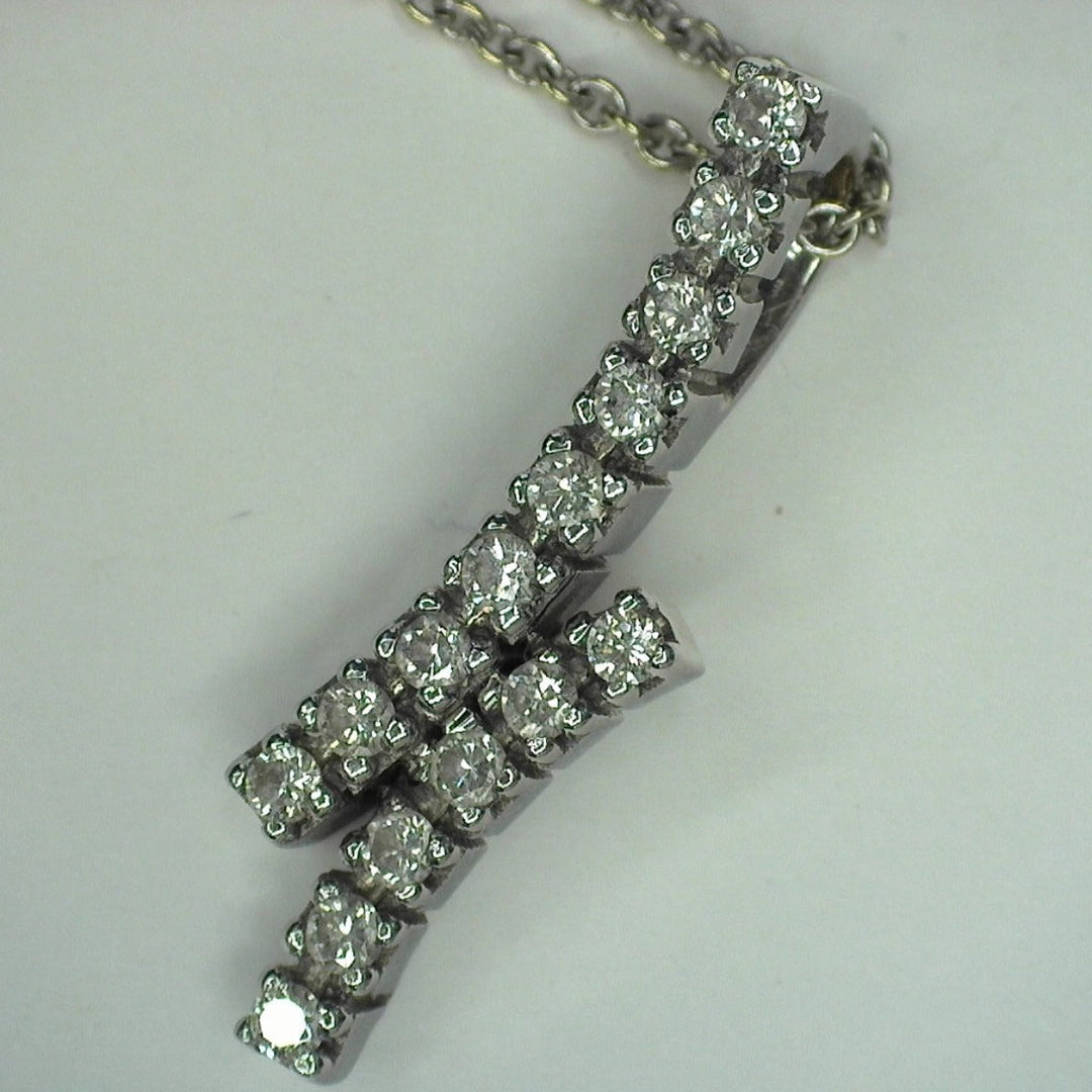 STAR JEWELRY Necklace K18 white gold white Necklace FD0.23 750 Women Used Authentic