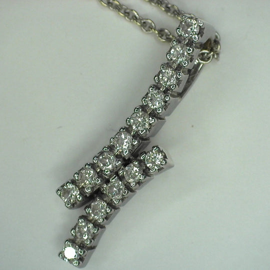STAR JEWELRY Necklace K18 white gold white Necklace FD0.23 750 Women Used Authentic