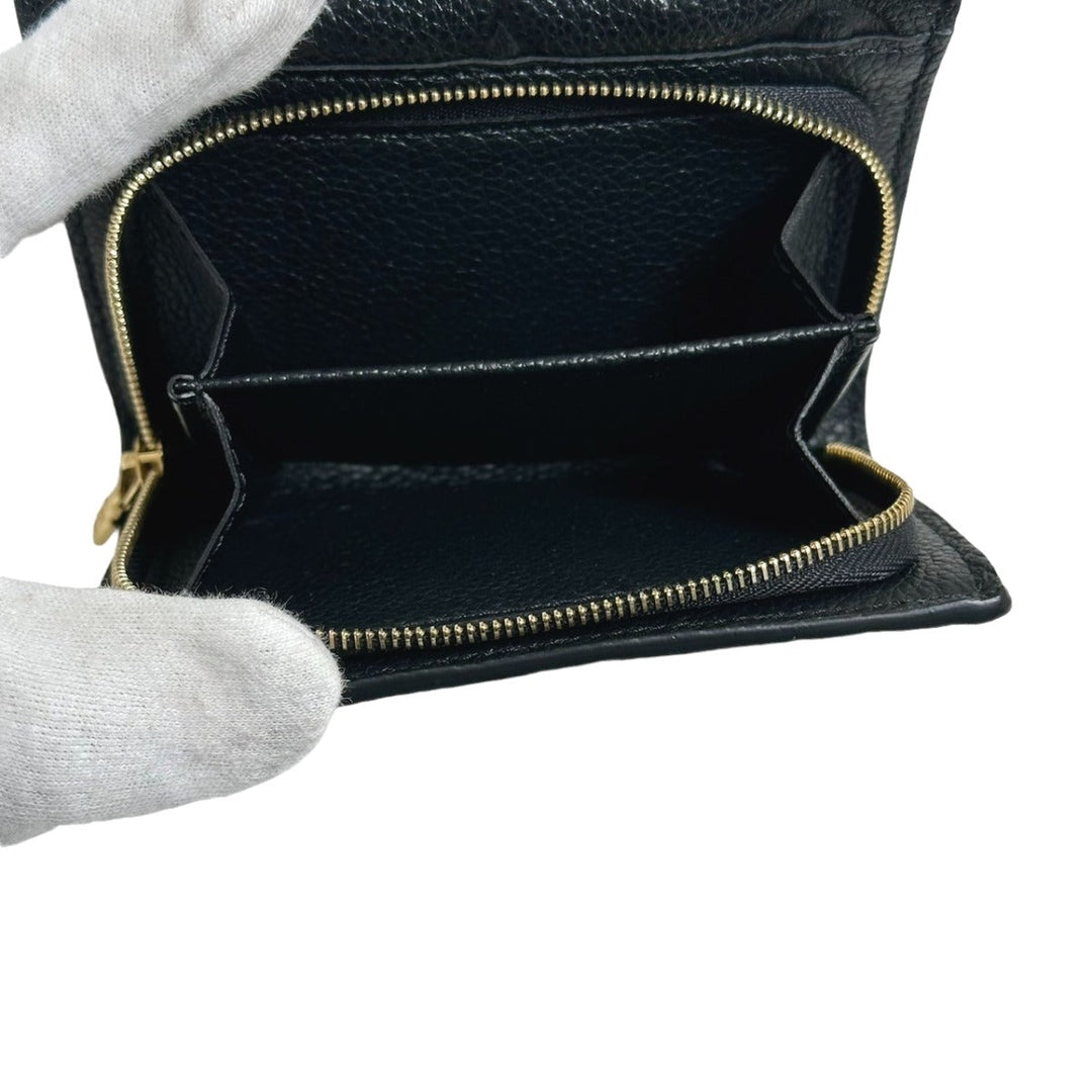 LOUIS VUITTON Tri-fold wallet M80880 Monogram Ann Platt black Tri-fold wallet Ann Platt Portefeuille Metis Women Used Authentic