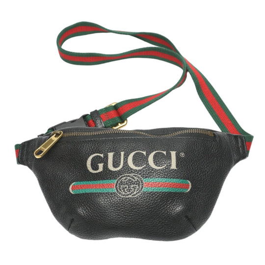 GUCCI Waist bag 527792 leather black Waist pouch unisex(Unisex) Used Authentic
