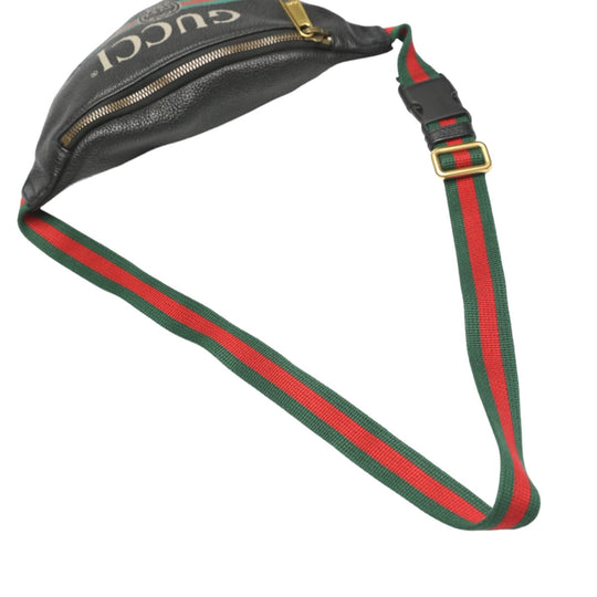 GUCCI Waist bag 527792 leather black Waist pouch unisex(Unisex) Used Authentic
