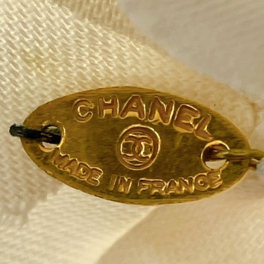 CHANEL Brooch cotton cotton white corsage Camelia Women Used Authentic