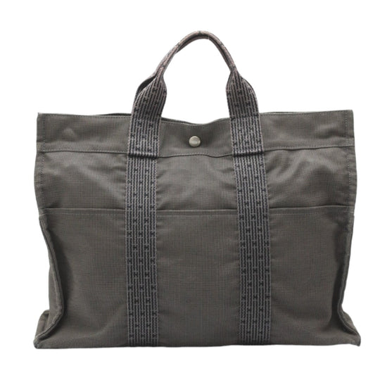 HERMES Tote Bag canvas gray Tote Bag Tote MM Her Line mens(Unisex) Used Authentic
