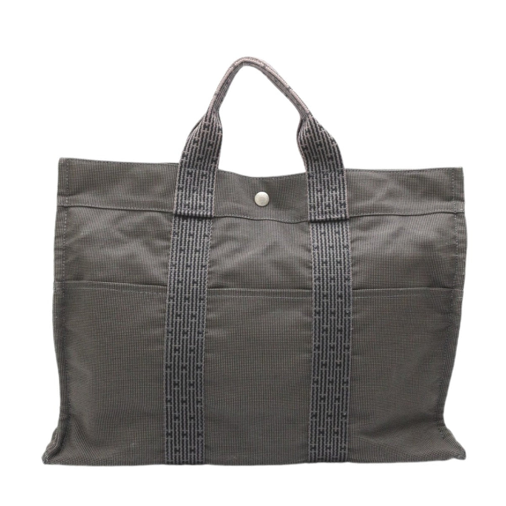 HERMES Tote Bag canvas gray Tote Bag Tote MM Her Line mens(Unisex) Used Authentic