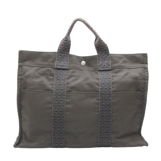 HERMES Tote Bag canvas gray Tote Bag Tote MM Her Line mens(Unisex) Used Authentic