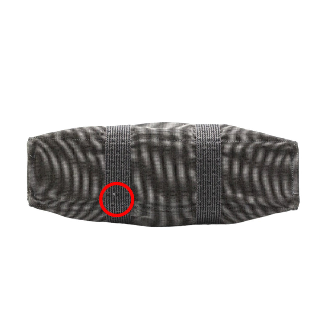 HERMES Tote Bag canvas gray Tote Bag Tote MM Her Line mens(Unisex) Used Authentic