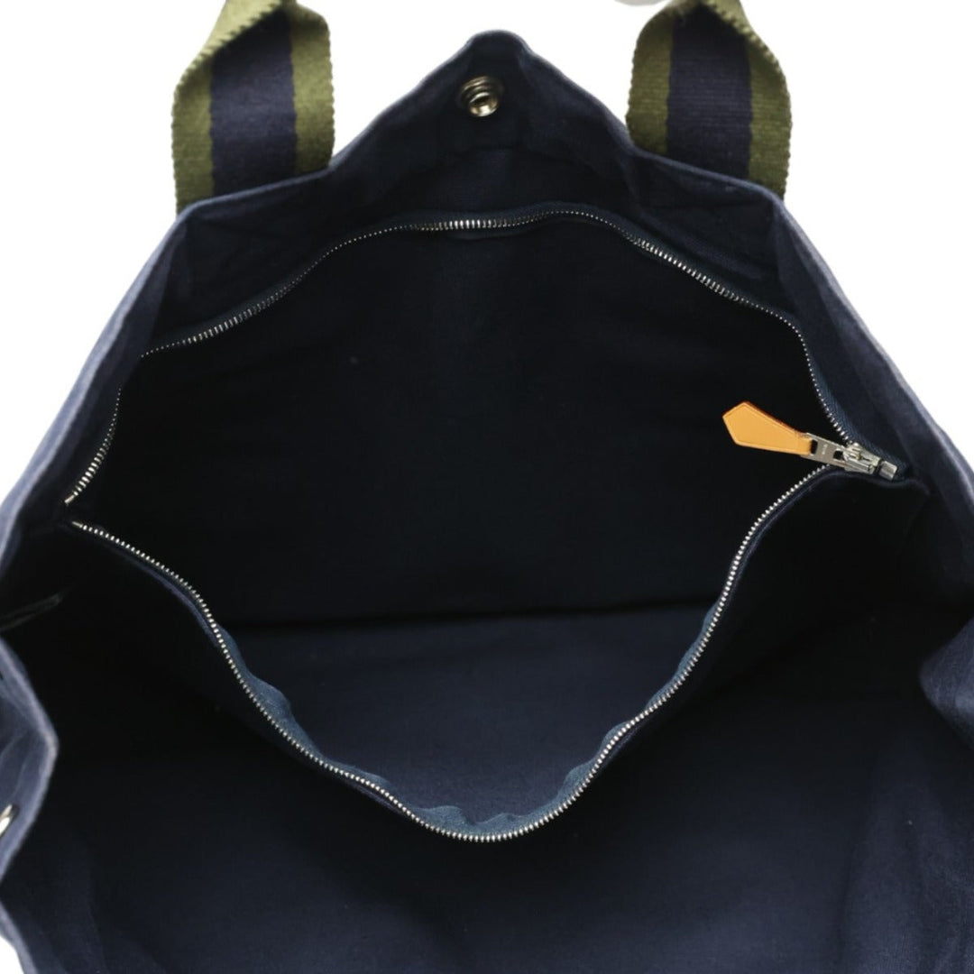 HERMES Tote Bag canvas Navy Tote Bag Fool Toe mens(Unisex) Used Authentic
