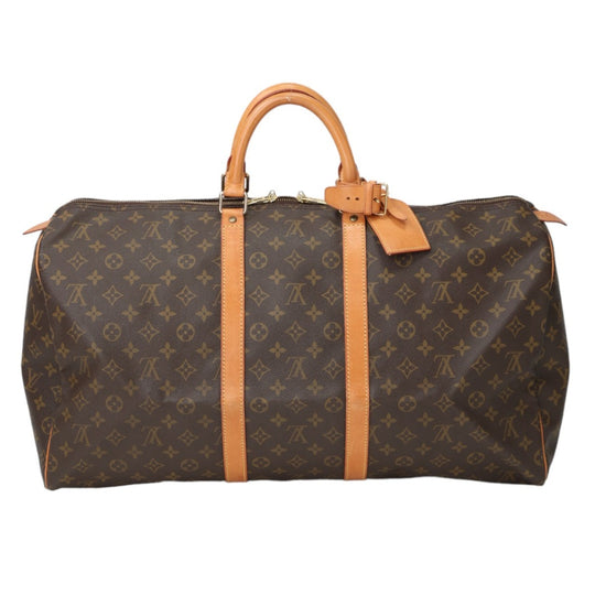 LOUIS VUITTON Boston Duffel bag M41424 Monogram canvas Brown Travel bag Monogram Keepall 55 mens(Unisex) Used Authentic