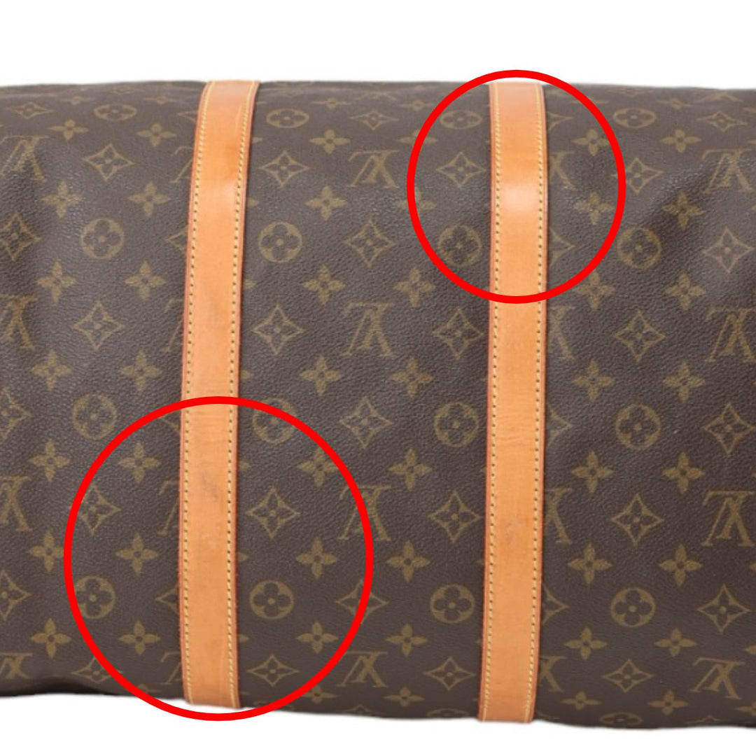 LOUIS VUITTON Boston Duffel bag M41424 Monogram canvas Brown Travel bag Monogram Keepall 55 mens(Unisex) Used Authentic