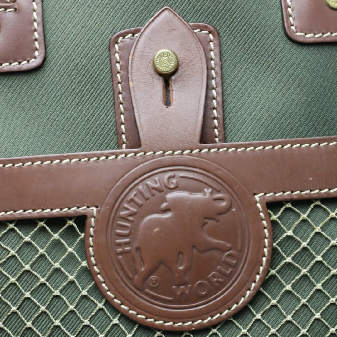 HUNTING WORLD Tote Bag leather khaki Tote Bag mens(Unisex) Used Authentic