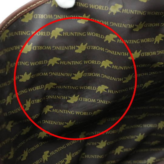 HUNTING WORLD Tote Bag leather khaki Tote Bag mens(Unisex) Used Authentic