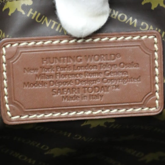 HUNTING WORLD Tote Bag leather khaki Tote Bag mens(Unisex) Used Authentic