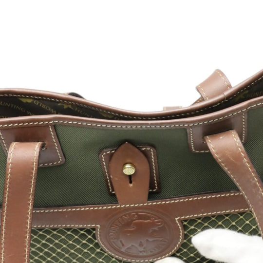 HUNTING WORLD Tote Bag leather khaki Tote Bag mens(Unisex) Used Authentic