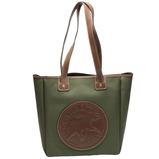 HUNTING WORLD Tote Bag leather khaki Tote Bag mens(Unisex) Used Authentic