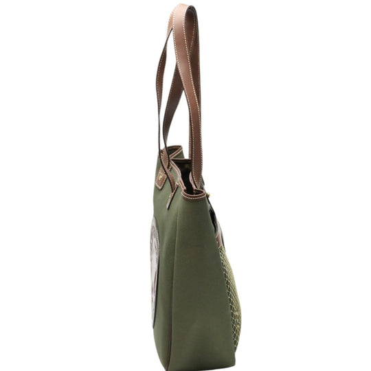 HUNTING WORLD Tote Bag leather khaki Tote Bag mens(Unisex) Used Authentic