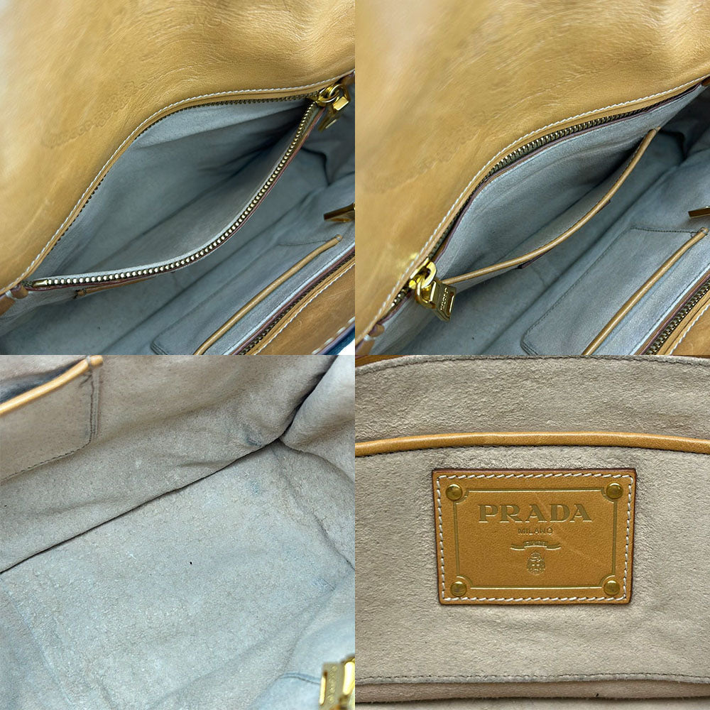 PRADA Handbag BN2119 canvas Brown Women Used Authentic