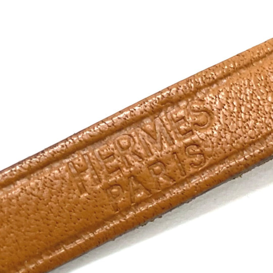 HERMES bracelet Stainless Steel / Leather light brown Kelly Ardion Choker Women Used Authentic
