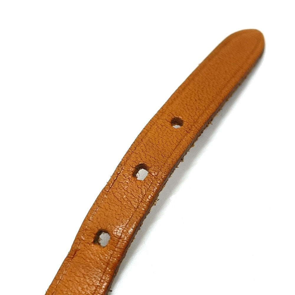 HERMES bracelet Stainless Steel / Leather light brown Kelly Ardion Choker Women Used Authentic