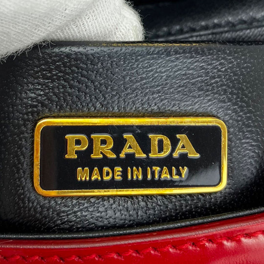 PRADA Handbag BN1670 Calfskin Red Women Used Authentic