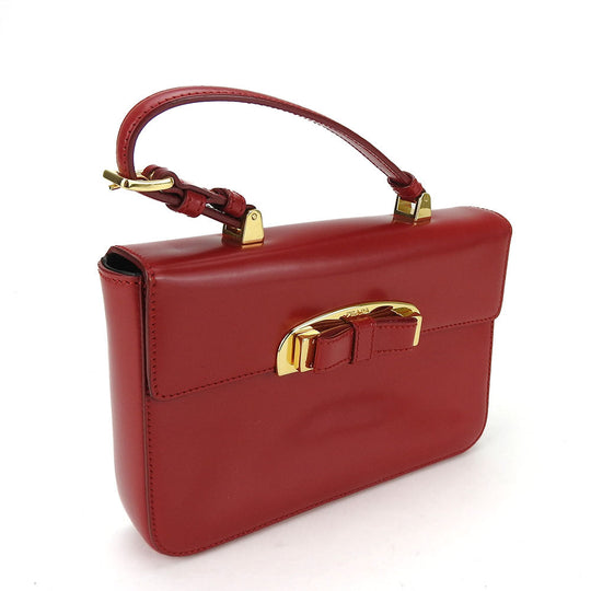 PRADA Handbag BN1670 Calfskin Red Women Used Authentic