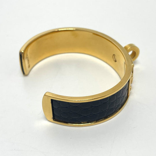 HERMES Bangle metal Gold x Black Kelly