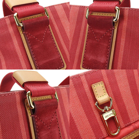 LOUIS VUITTON Tote Bag M94146 canvas Red plan soleil Hippo PM Women Used Authentic