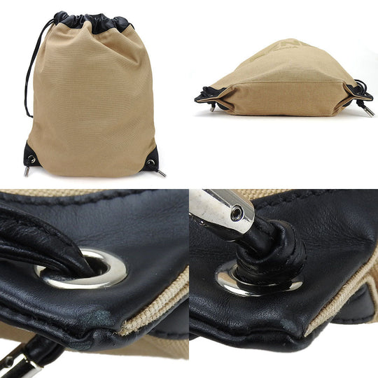 FENDI Backpack 7VZ057 Canvas, Leather beige Women Used Authentic