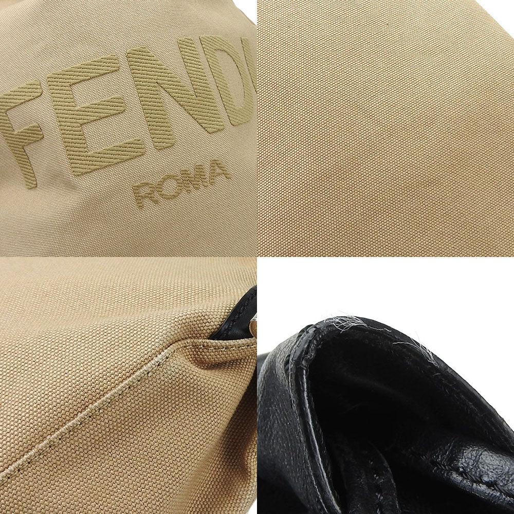 FENDI Backpack 7VZ057 Canvas, Leather beige Women Used Authentic