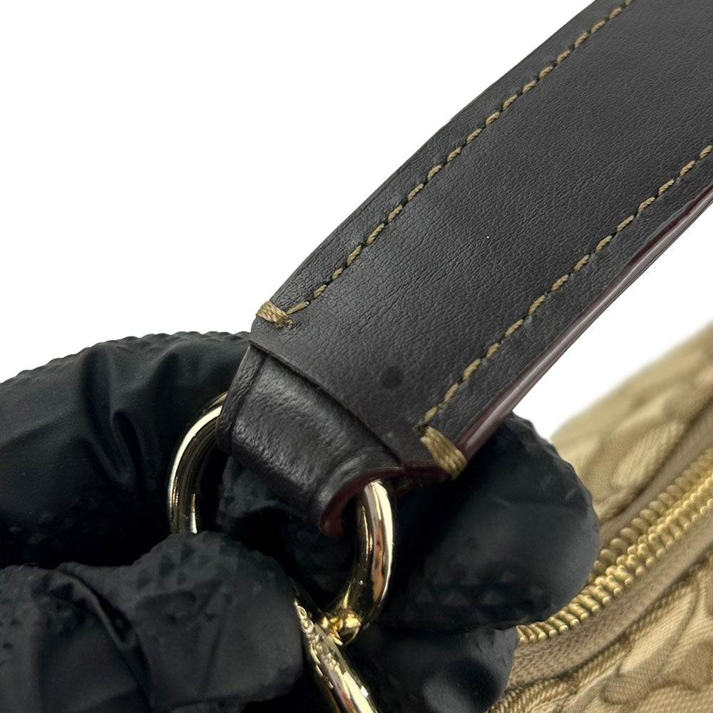 COACH Shoulder Bag F58284 Leather, Canvas beige Signature Women Used Authentic