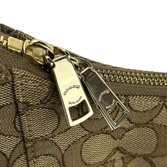 COACH Shoulder Bag F58284 Leather, Canvas beige Signature Women Used Authentic