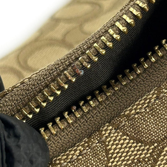 COACH Shoulder Bag F58284 Leather, Canvas beige Signature Women Used Authentic