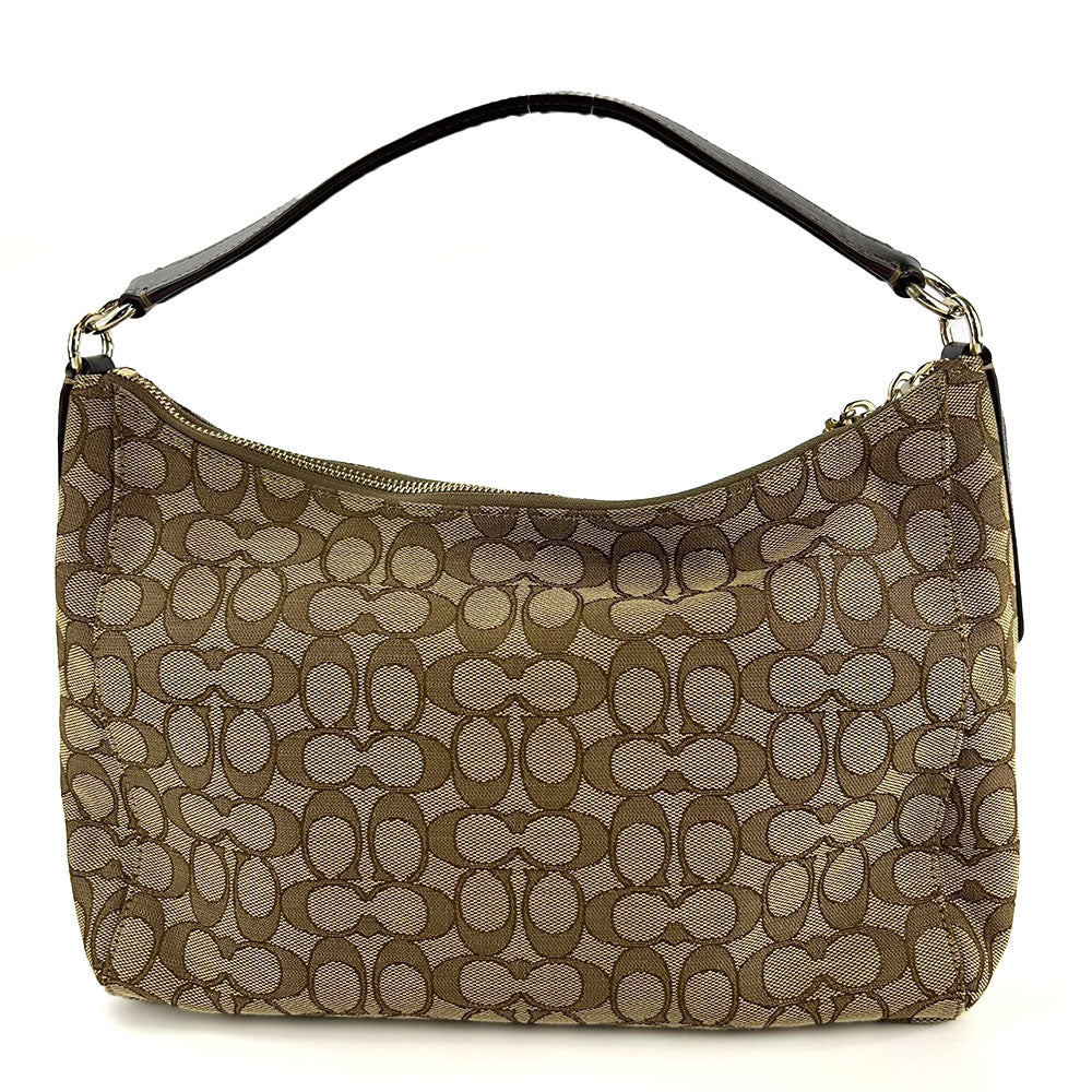 COACH Shoulder Bag F58284 Leather, Canvas beige Signature Women Used Authentic