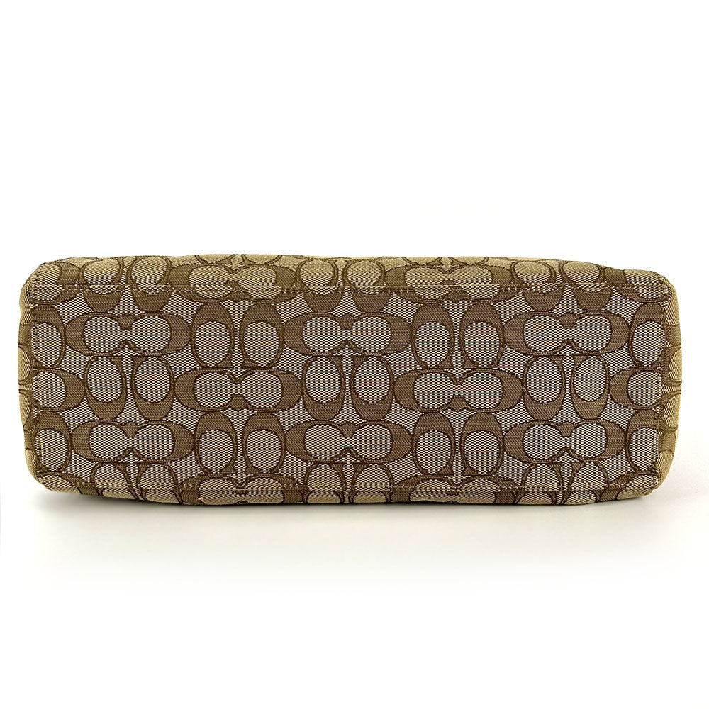 COACH Shoulder Bag F58284 Leather, Canvas beige Signature Women Used Authentic