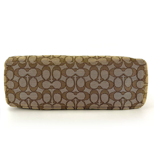 COACH Shoulder Bag F58284 Leather, Canvas beige Signature Women Used Authentic