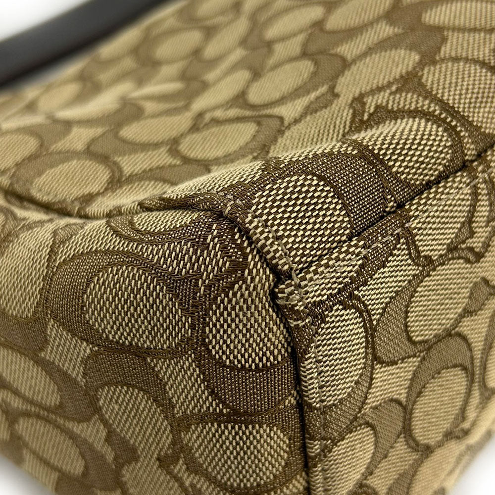 COACH Shoulder Bag F58284 Leather, Canvas beige Signature Women Used Authentic