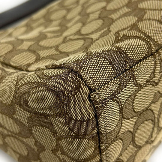 COACH Shoulder Bag F58284 Leather, Canvas beige Signature Women Used Authentic