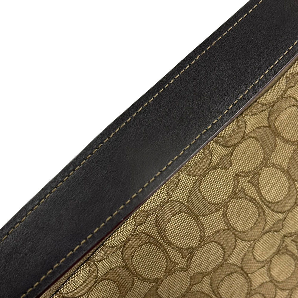 COACH Shoulder Bag F58284 Leather, Canvas beige Signature Women Used Authentic