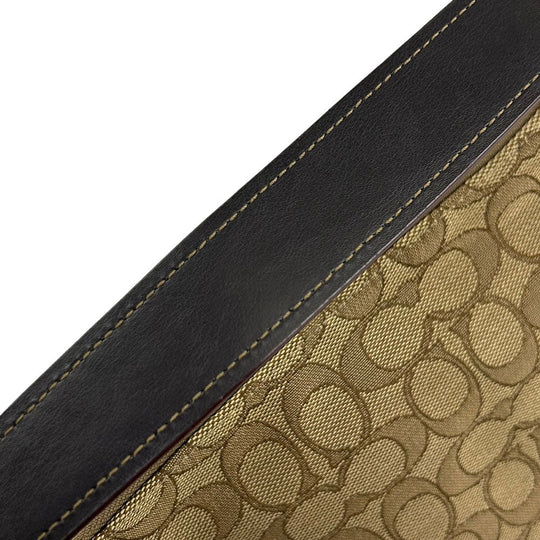 COACH Shoulder Bag F58284 Leather, Canvas beige Signature Women Used Authentic