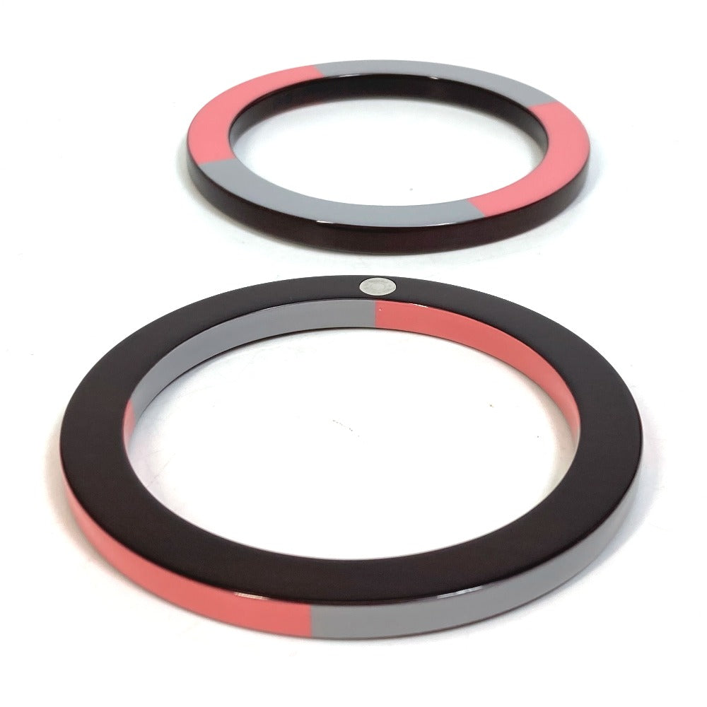 HERMES Bangle Wood, Lacquer Brown x Pink x Gray Accessories Bracelets Serie Wood Crudsell Women Used Authentic