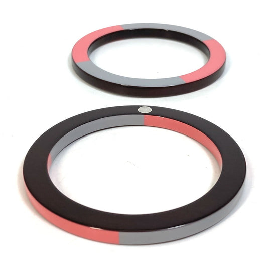 HERMES Bangle Wood, Lacquer Brown x Pink x Gray Accessories Bracelets Serie Wood Crudsell Women Used Authentic