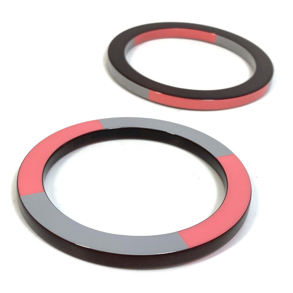 HERMES Bangle Wood, Lacquer Brown x Pink x Gray Accessories Bracelets Serie Wood Crudsell Women Used Authentic