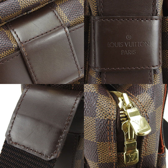 LOUIS VUITTON Shoulder Bag N45255 Damier Brown Naviglio mens Used Authentic