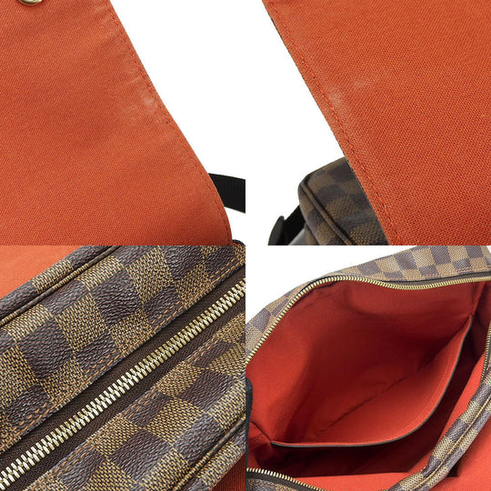 LOUIS VUITTON Shoulder Bag N45255 Damier Brown Naviglio mens Used Authentic