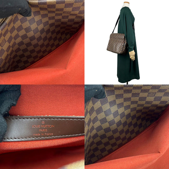 LOUIS VUITTON Shoulder Bag N45255 Damier Brown Naviglio mens Used Authentic