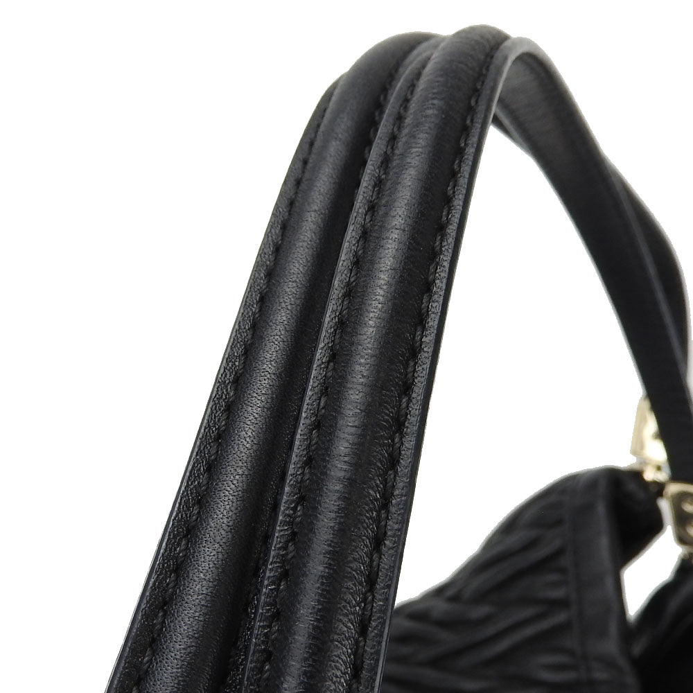 COACH Tote Bag 25627 leather black Madison Gathered Twist Women Used Authentic