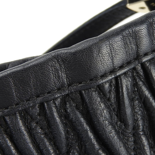 COACH Tote Bag 25627 leather black Madison Gathered Twist Women Used Authentic