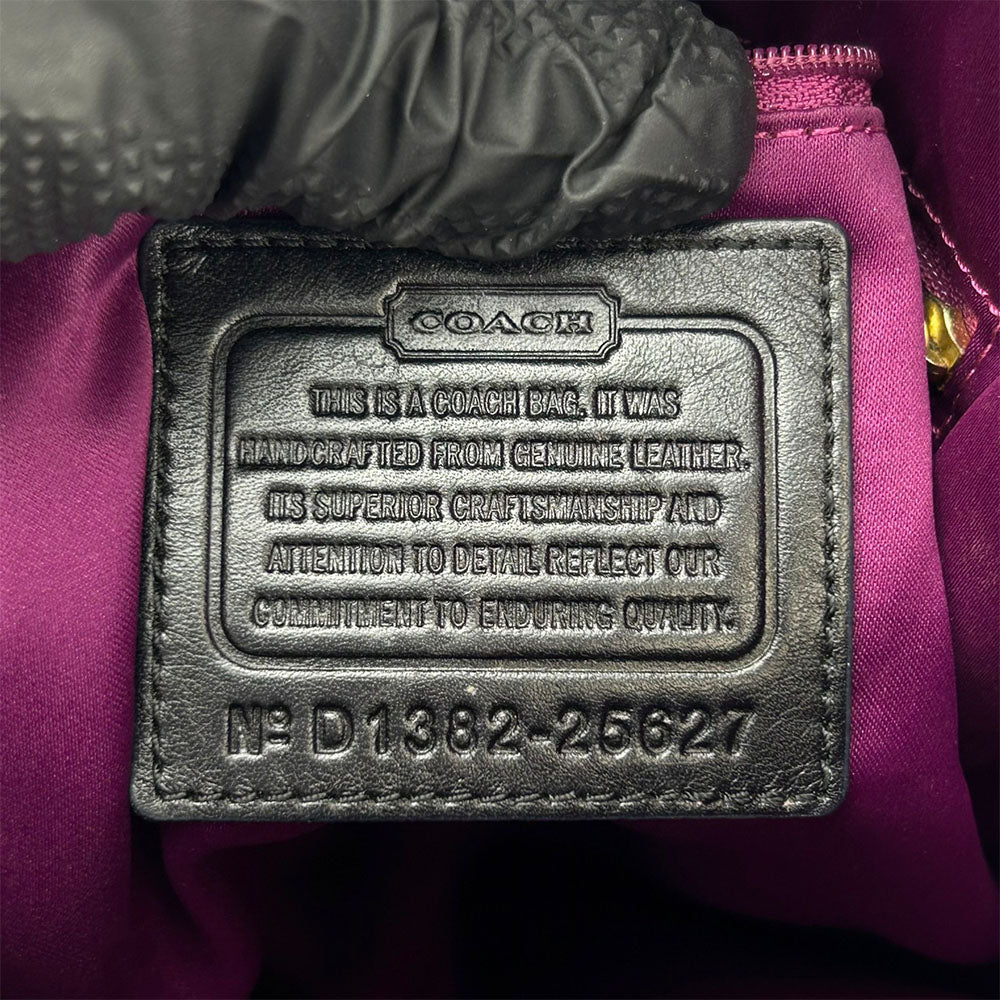 COACH Tote Bag 25627 leather black Madison Gathered Twist Women Used Authentic