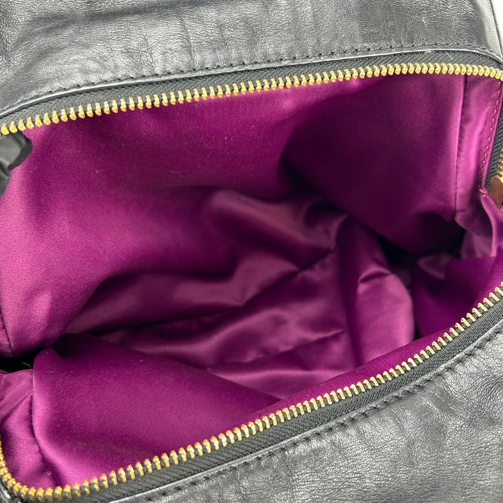 COACH Tote Bag 25627 leather black Madison Gathered Twist Women Used Authentic