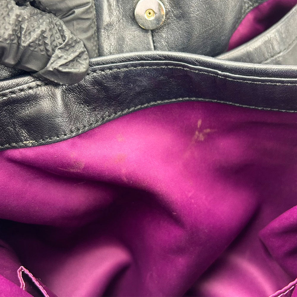 COACH Tote Bag 25627 leather black Madison Gathered Twist Women Used Authentic